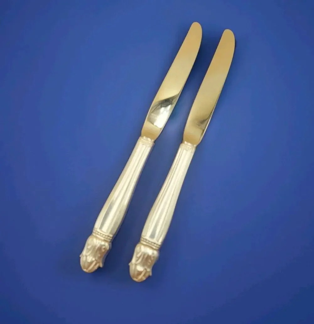 Holmes & Edwards International Silver 1938 Danish Princess Dinner Knive Set of 2